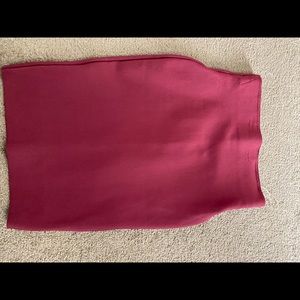 Burgundy pencil skirt